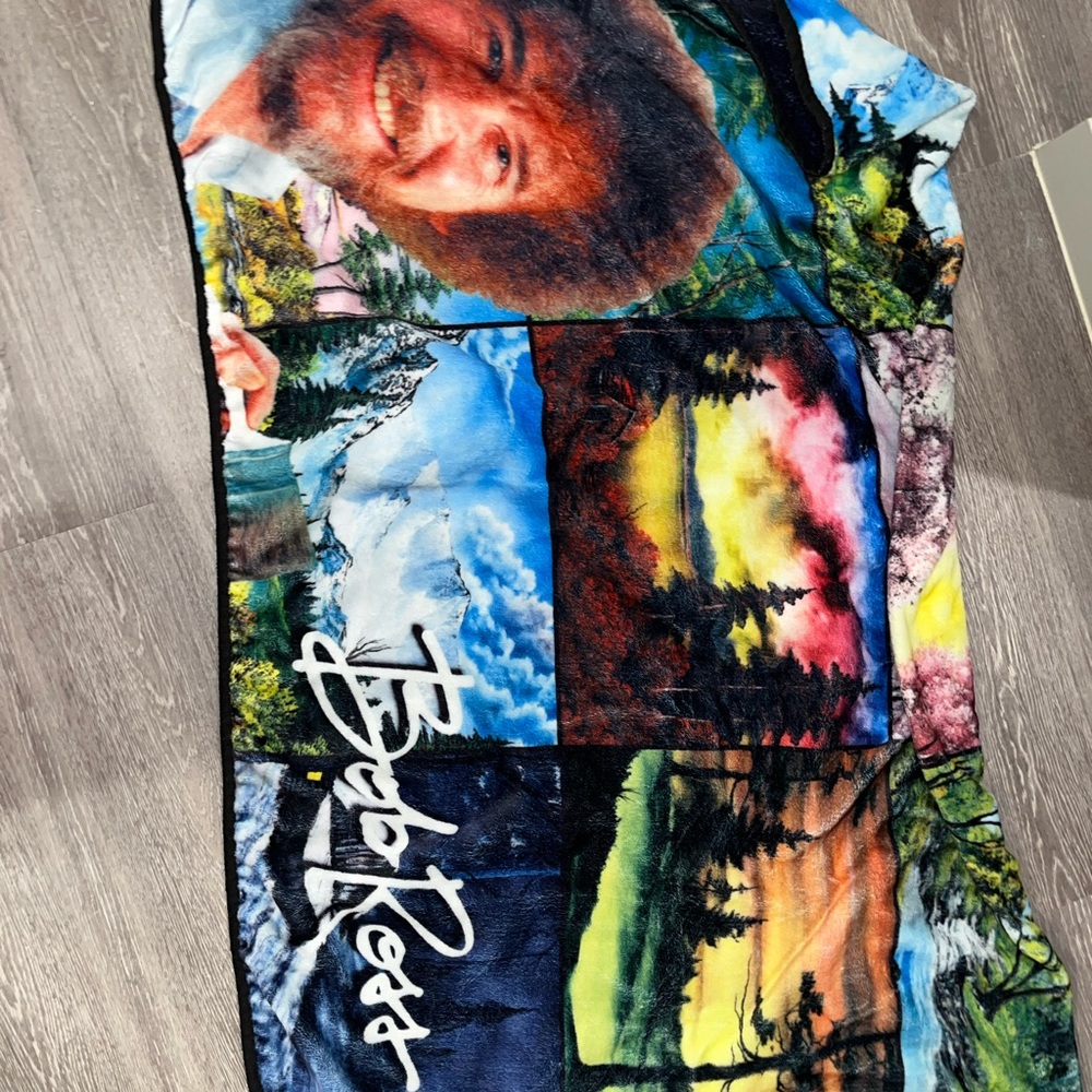 Bob Ross throw blanket